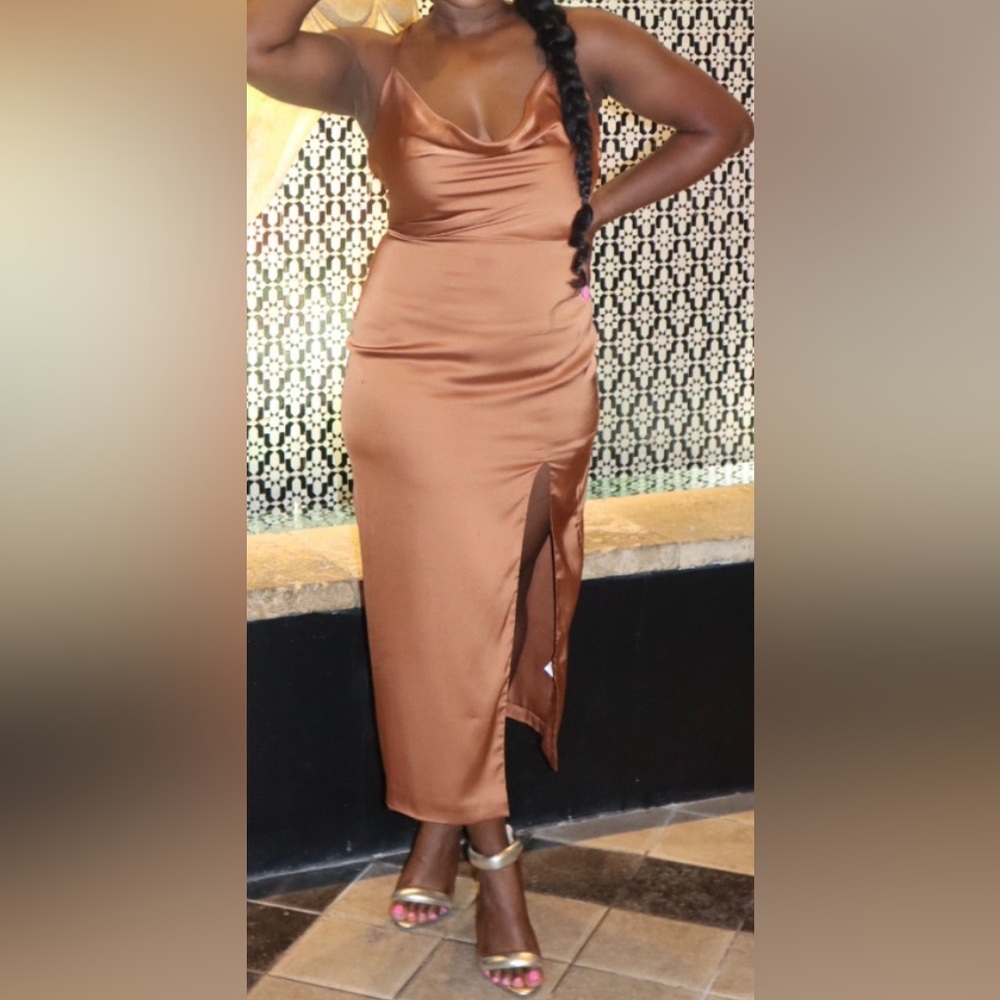 Sexy Satin Midi Dress